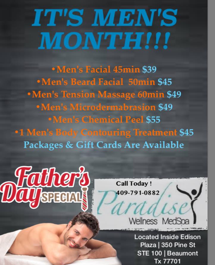 Fathers Day Ts Beaumont Tx Paradise Wellness Medical Spa Will Help Dad Relax And Feel Great