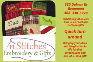 In Stitches Embroidery Beaumont, Christmas Stocking Beaumont TX, Christmas Stocking Southeast Texas, SETX Christmas stockings, Christmas ideas Beaumont TX, Christmas shopping Beaumont TX, Gift Shop Beaumont Port Arthur